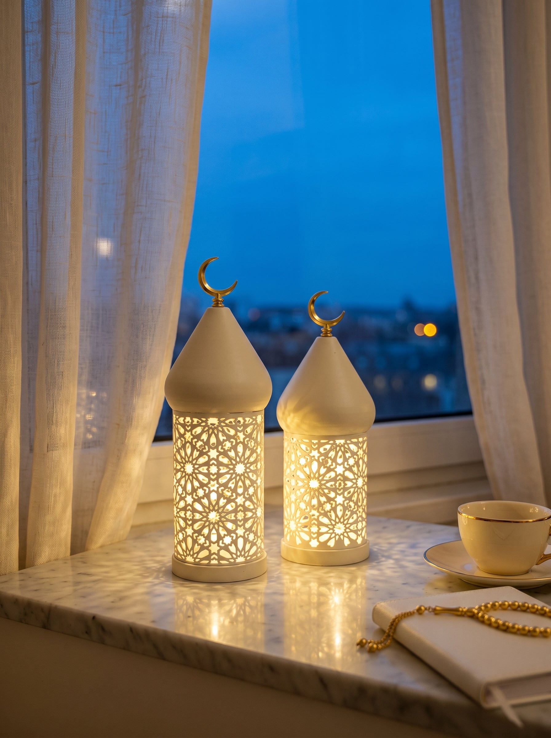 Petite Lanterne lumineuse LED - Blanche