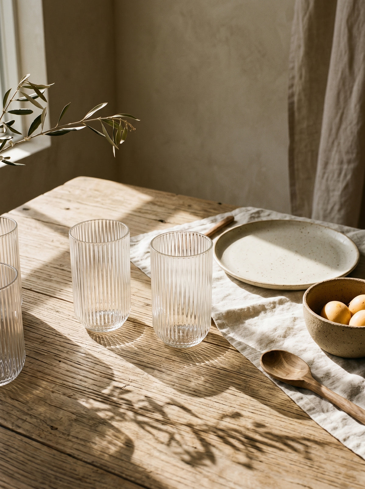 Lot de 6 Grands Verres Stripped, ambiance art de la table – Maison Azuria