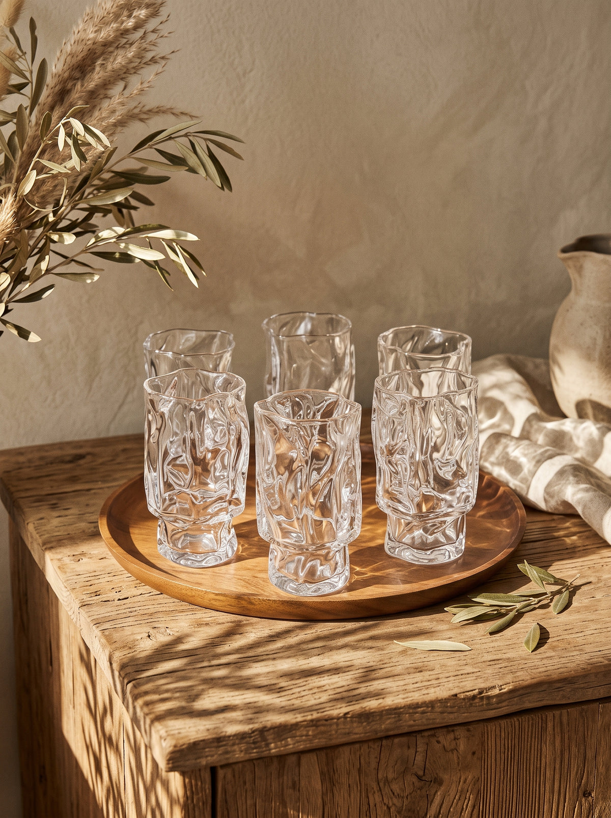 Lot de 6 Grands Verres Wave Nordic, ambiance art de la table – Maison Azuria