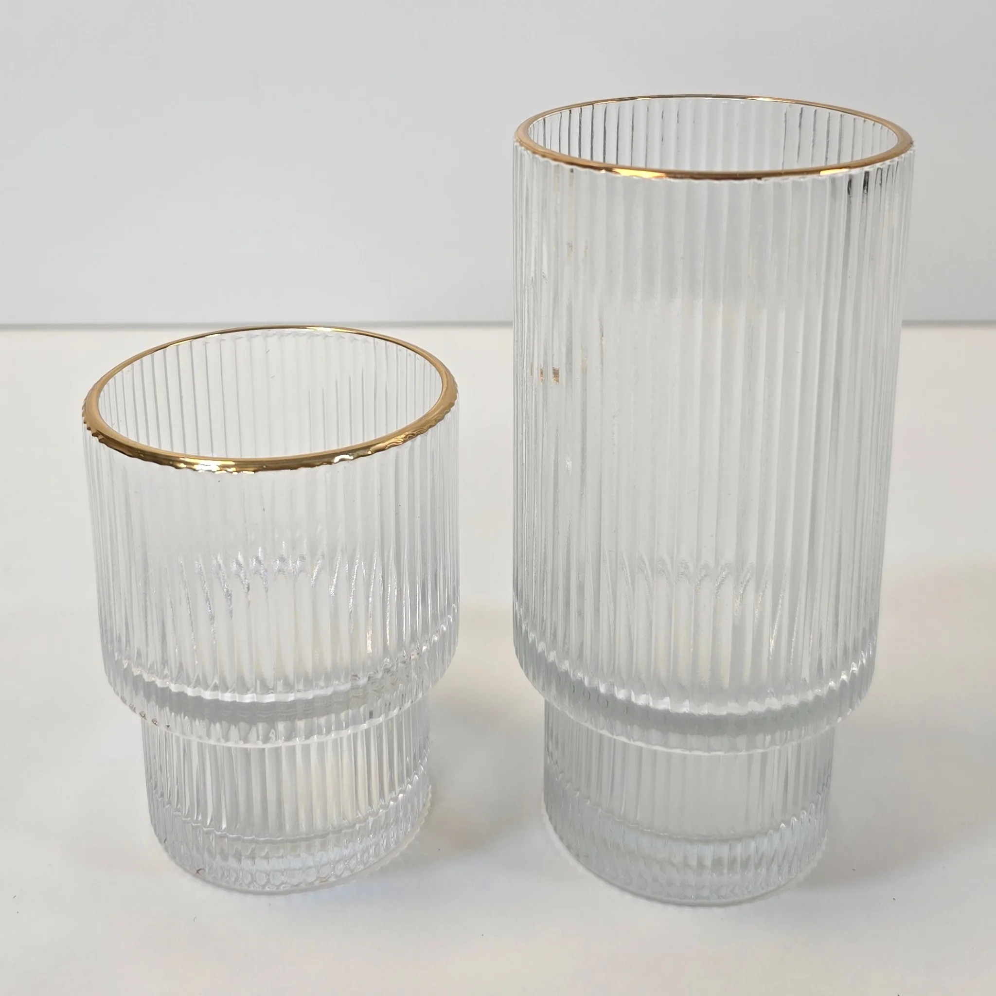 Lot de 6 petit Verres Lines - Liseré Doré - Happymuzdeco