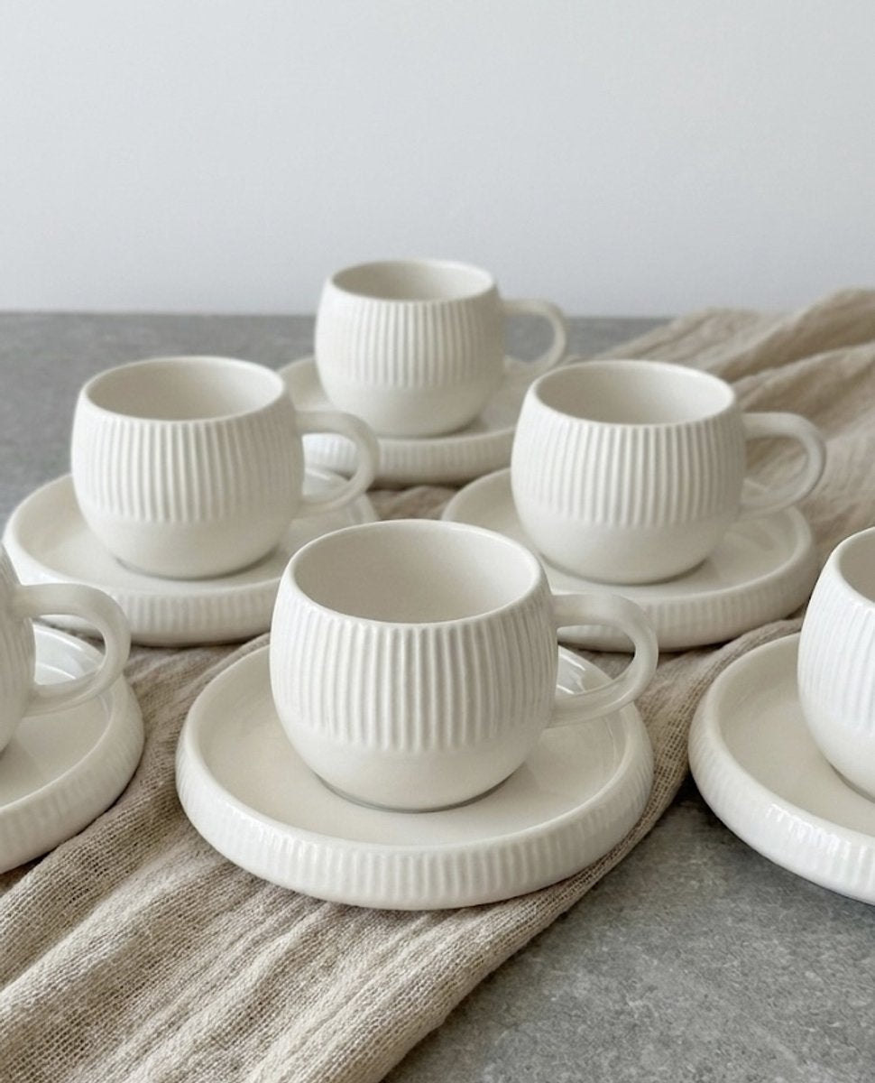Service à café Chubby Lines – Tasses 120 ml - Happymuzdeco