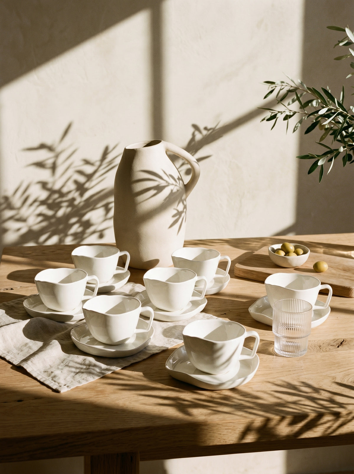 Service à café New Capital, Tasses 120 ml, dans un décor de table sobre – Maison Azuria