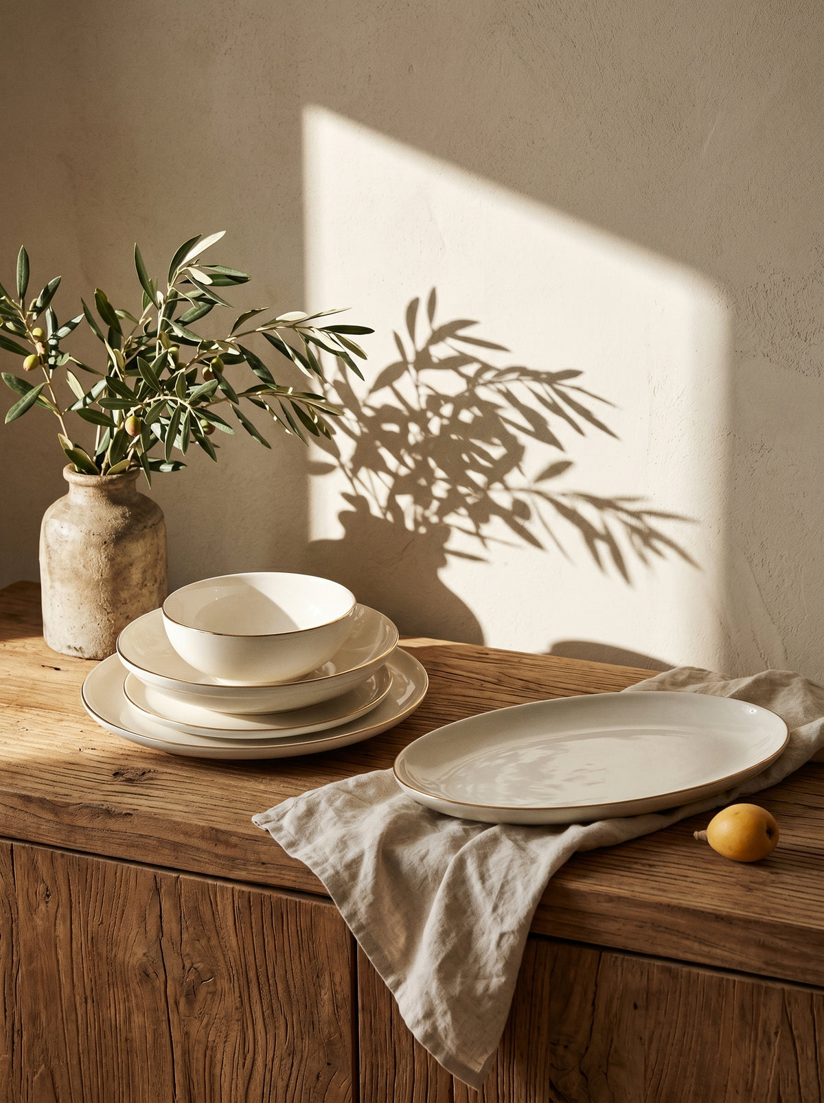 Service de vaisselle Élégance, dans un décor de table sobre – Maison Azuria