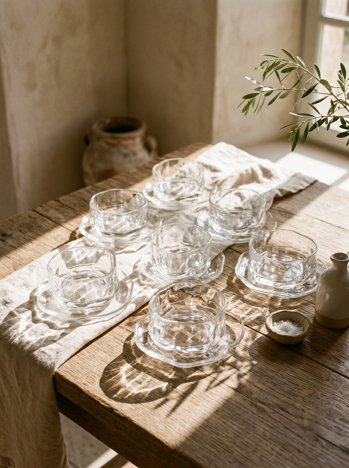 Set de bols apéritif 2-en-1 verre, dans un décor de table sobre – Maison Azuria