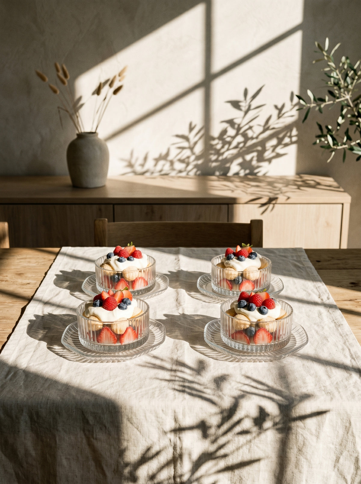 Set de bols apéritif en verre strié, ambiance art de la table – Maison Azuria