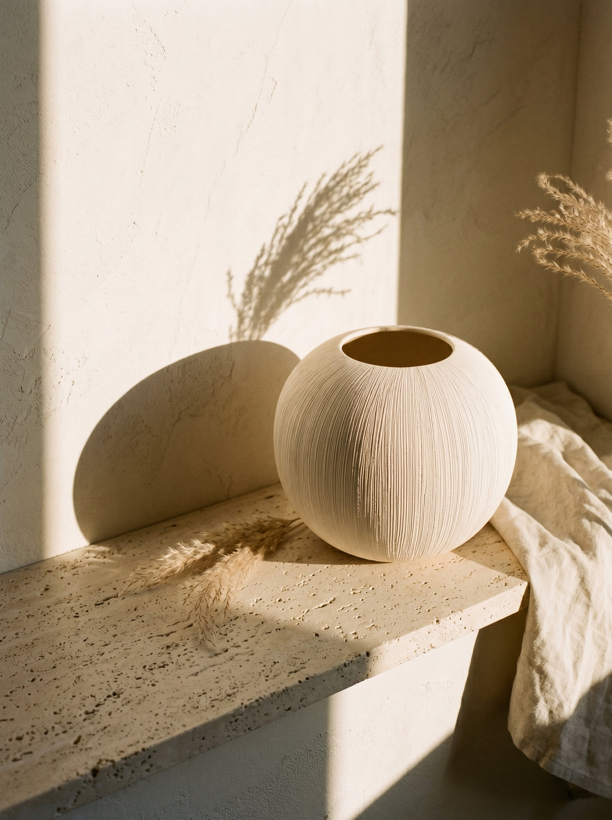 Vase Boule Effet Brossé, ambiance art de la table – Maison Azuria