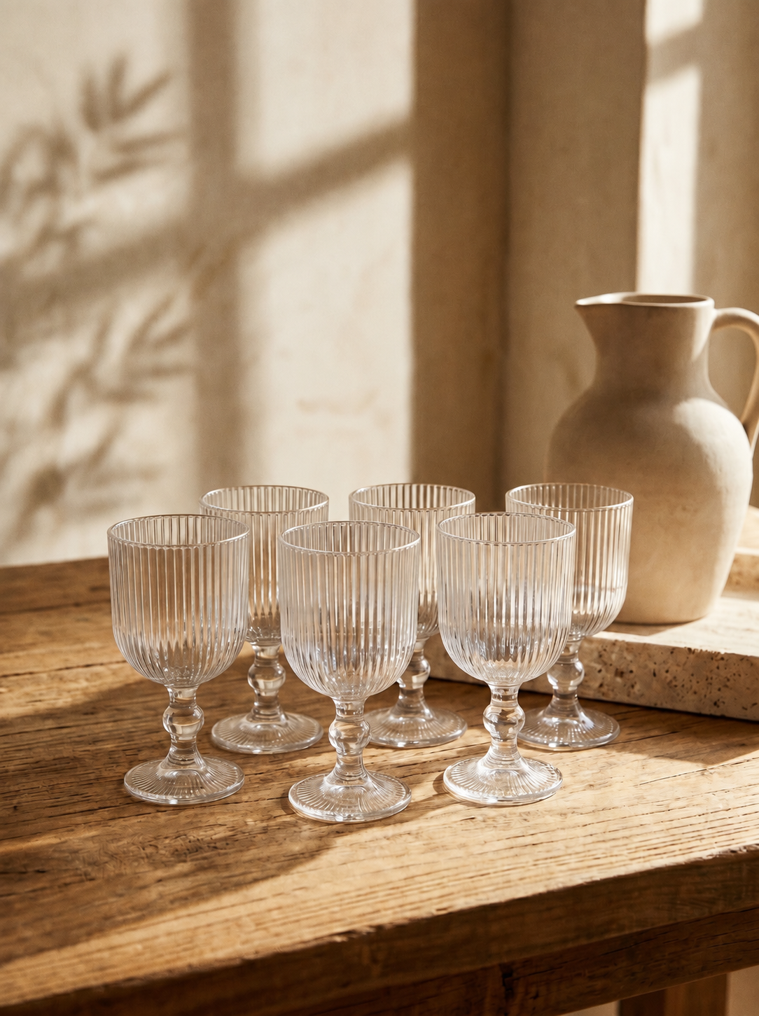 Lot de 6 Verres à pied Line, vue 2 – Maison Azuria