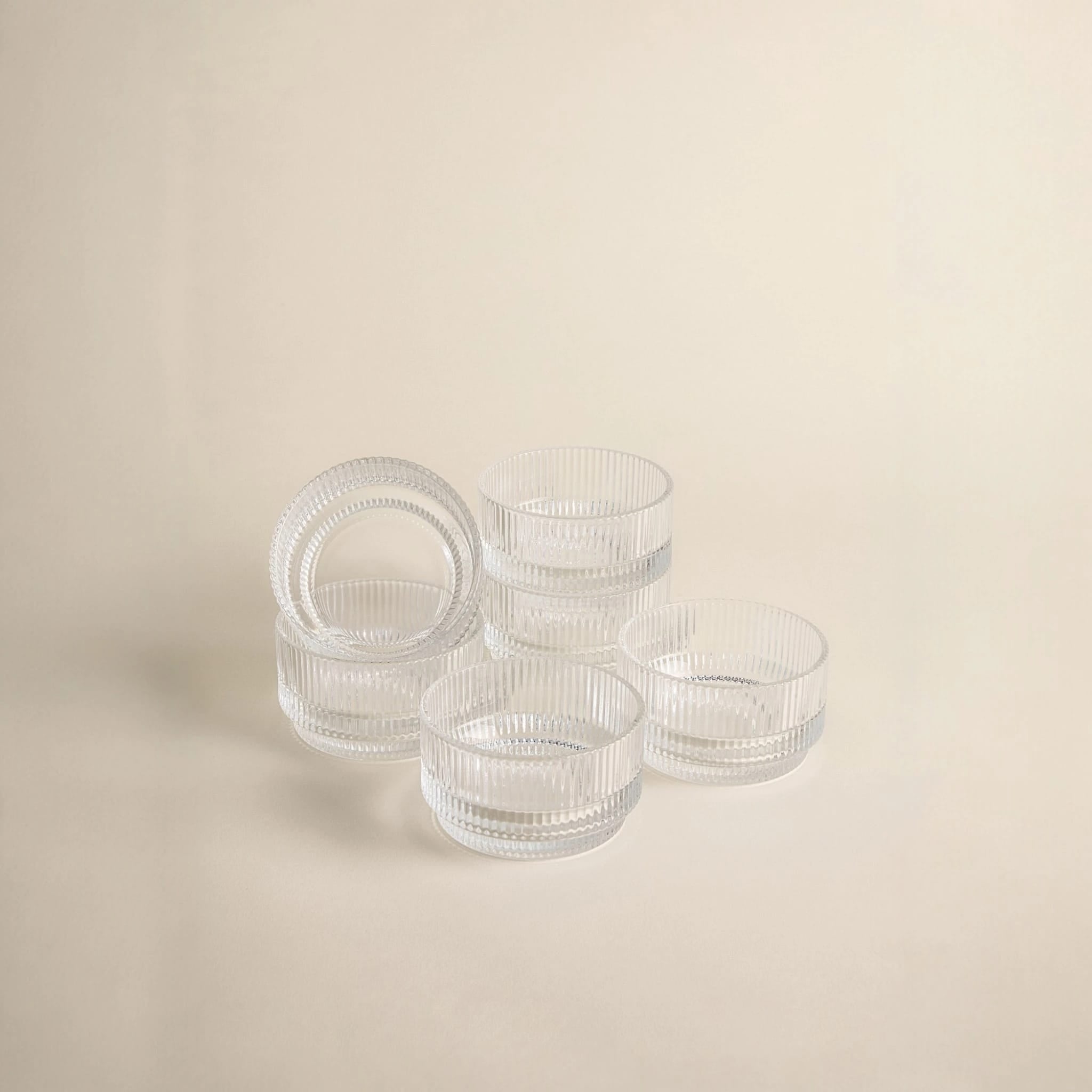 Coupelle en verre strié Stripes à l'unité - Happymuzdeco