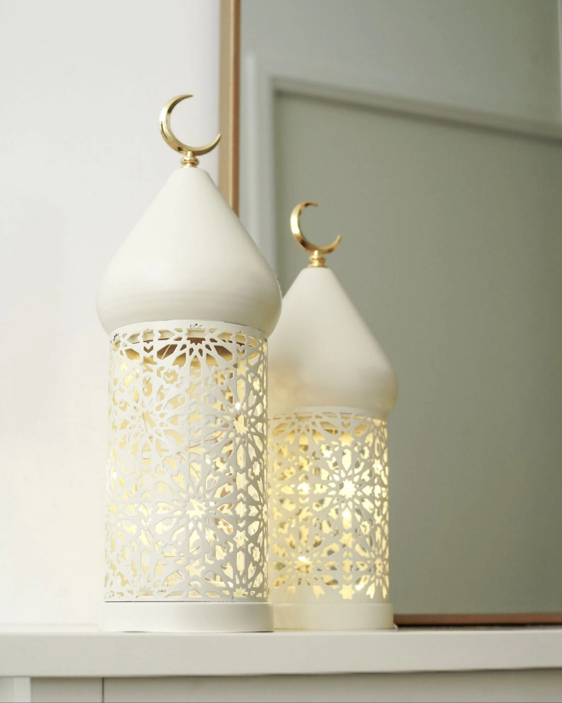 Grande Lanterne lumineuse LED, Blanche – Maison Azuria