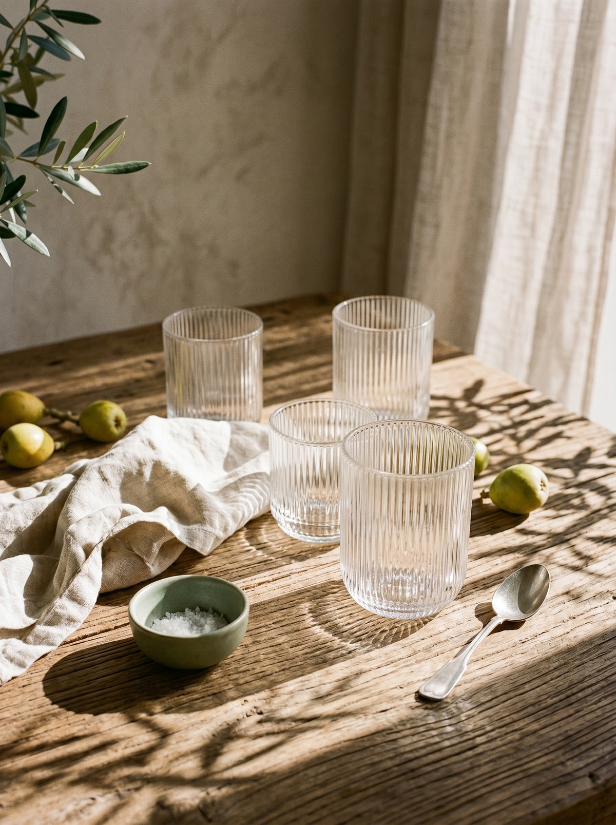 Lot de 6 Petits Verres Stripped, ambiance art de la table – Maison Azuria
