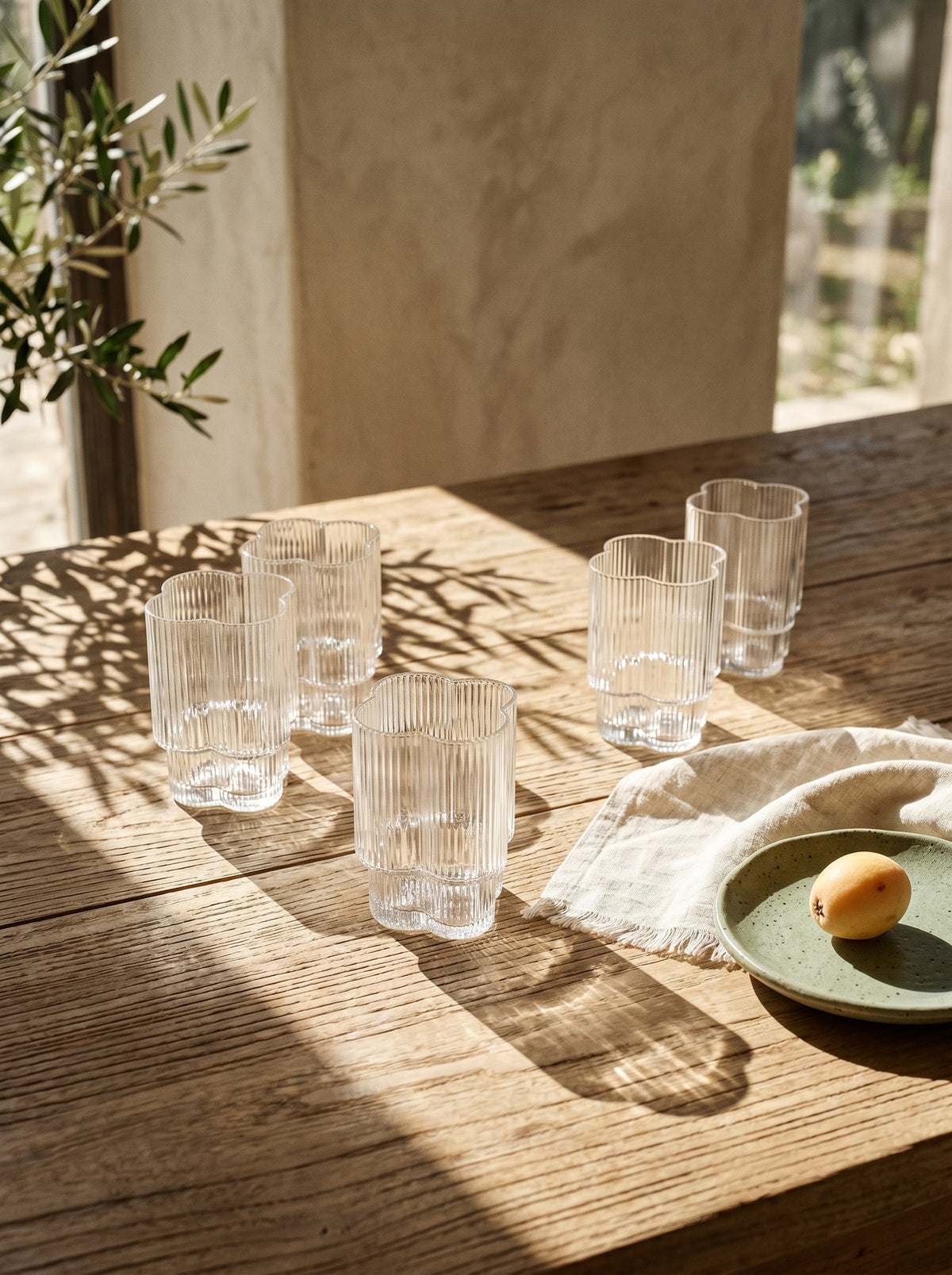 Lot de 6 petits verres Trèfle, ambiance art de la table – Maison Azuria