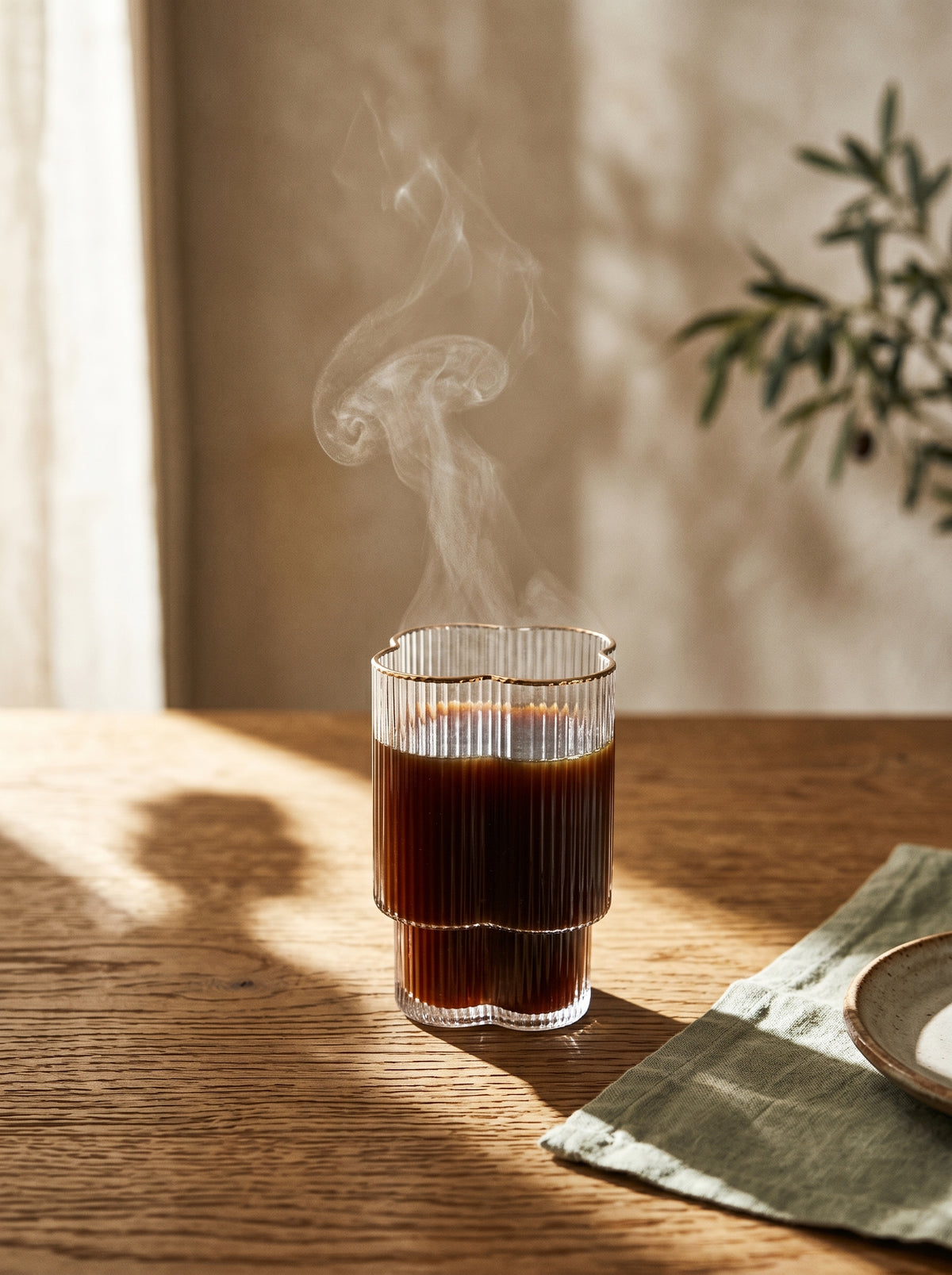 Lot de 6 Petits Verres Trèfle, Liseré doré, dans un décor de table sobre – Maison Azuria