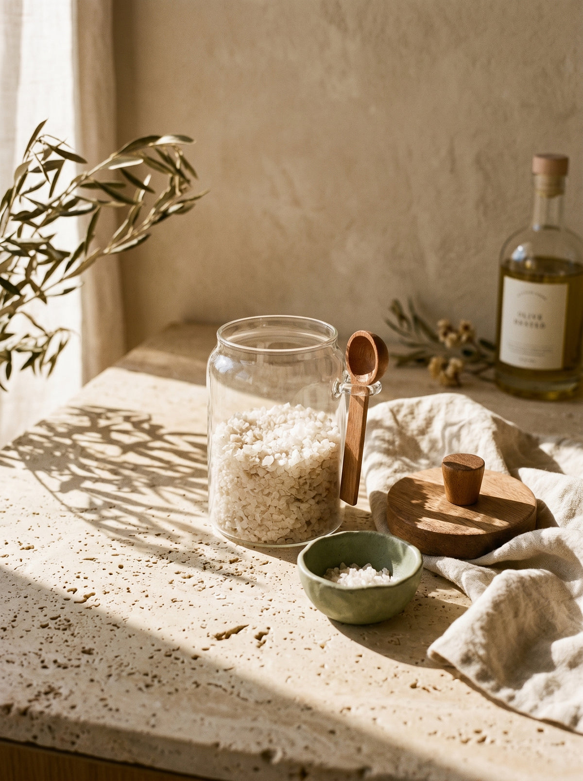 Pot de cuisine en bois d’acacia, Rangement alimentaire, ambiance art de la table – Maison Azuria
