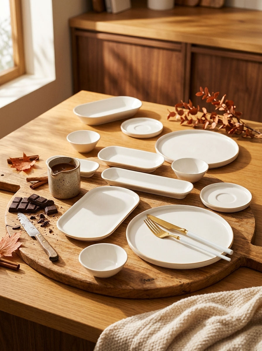 Service brunch Harmonie, sur une table d'automne dressée – Maison Azuria [AH]