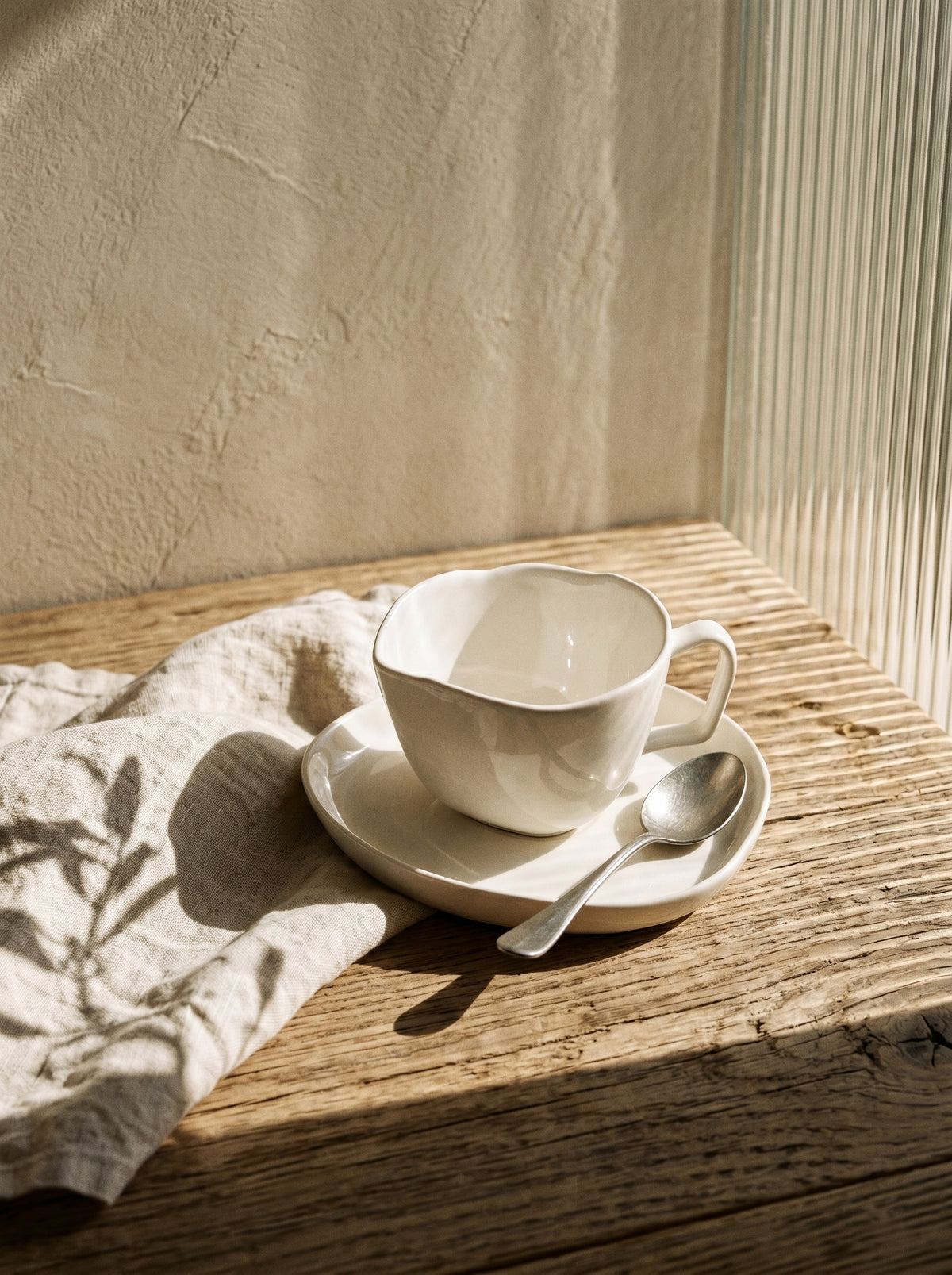 Service à café New Capital, Tasses 120 ml, sur une table de réception – Maison Azuria