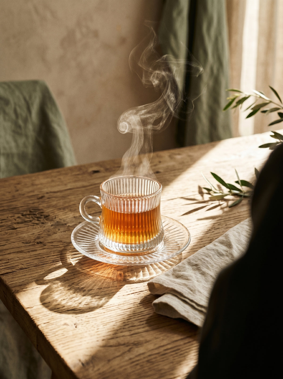 Service à Thé et Café, Lot de 6 Verres, dans un décor de table sobre – Maison Azuria
