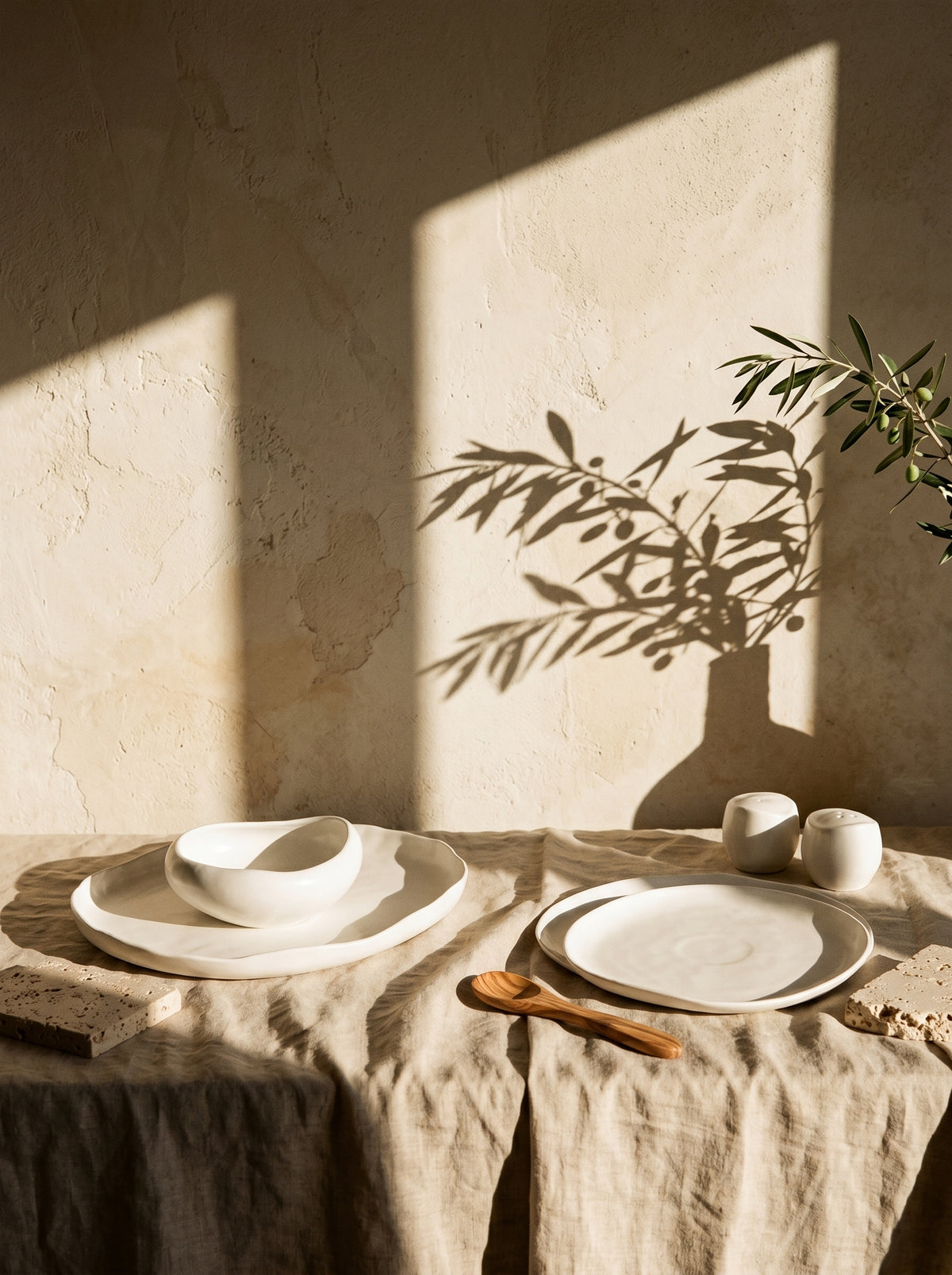 Service de vaisselle Capital, 27 pièces, dans un décor de table sobre – Maison Azuria