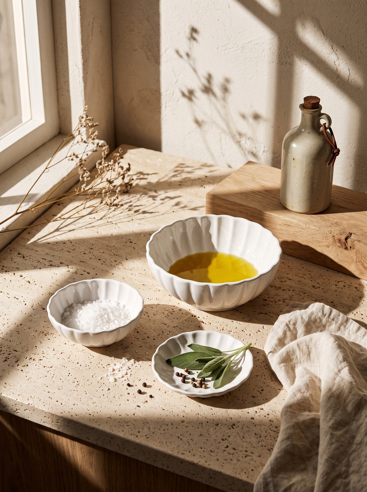Service de vaisselle Lotus Blanc, 27 Pièces, dans un décor de table sobre – Maison Azuria