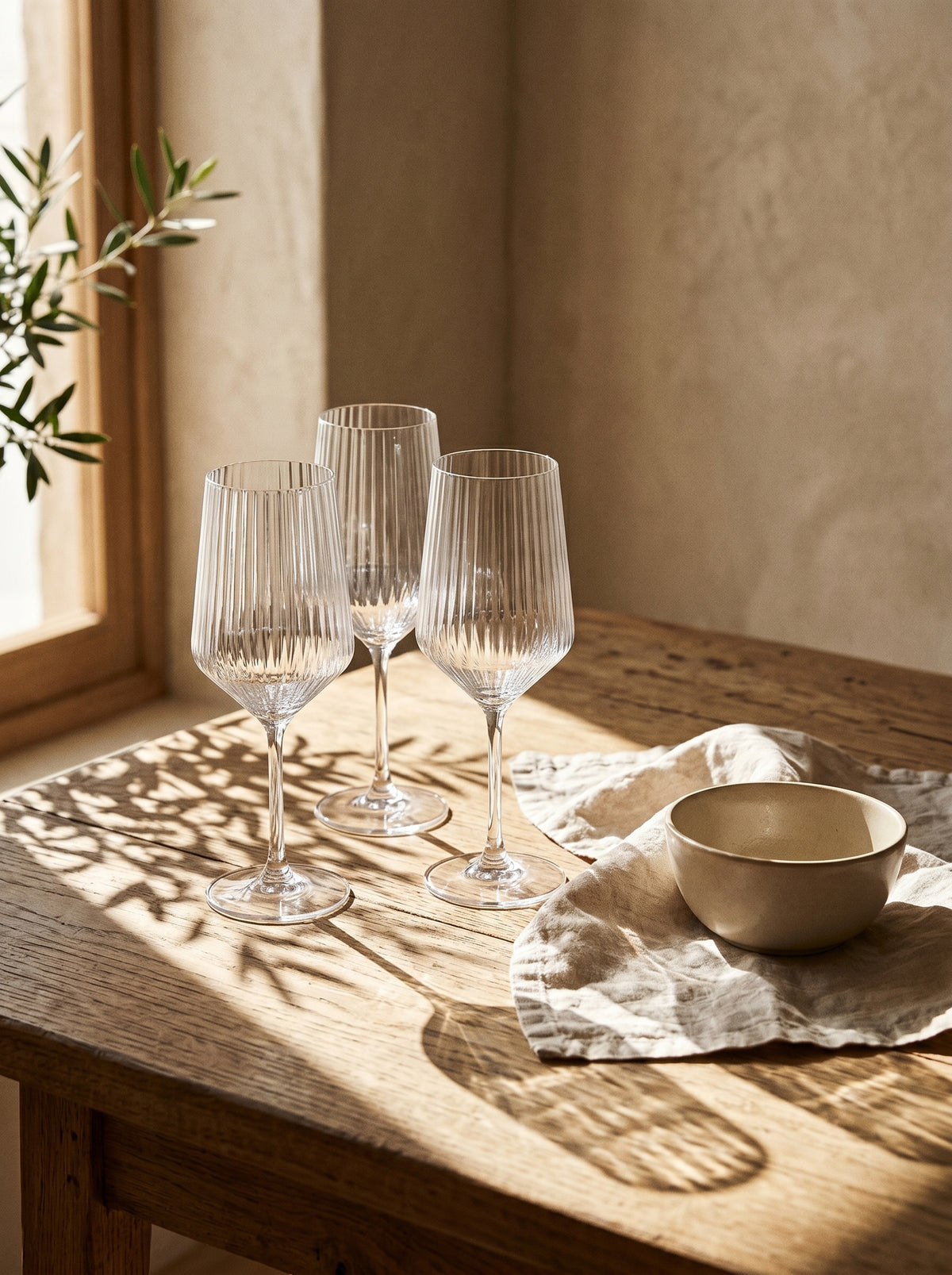 Lot de 6 Verres à pied Lines, ambiance art de la table – Maison Azuria